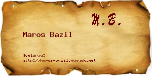 Maros Bazil névjegykártya